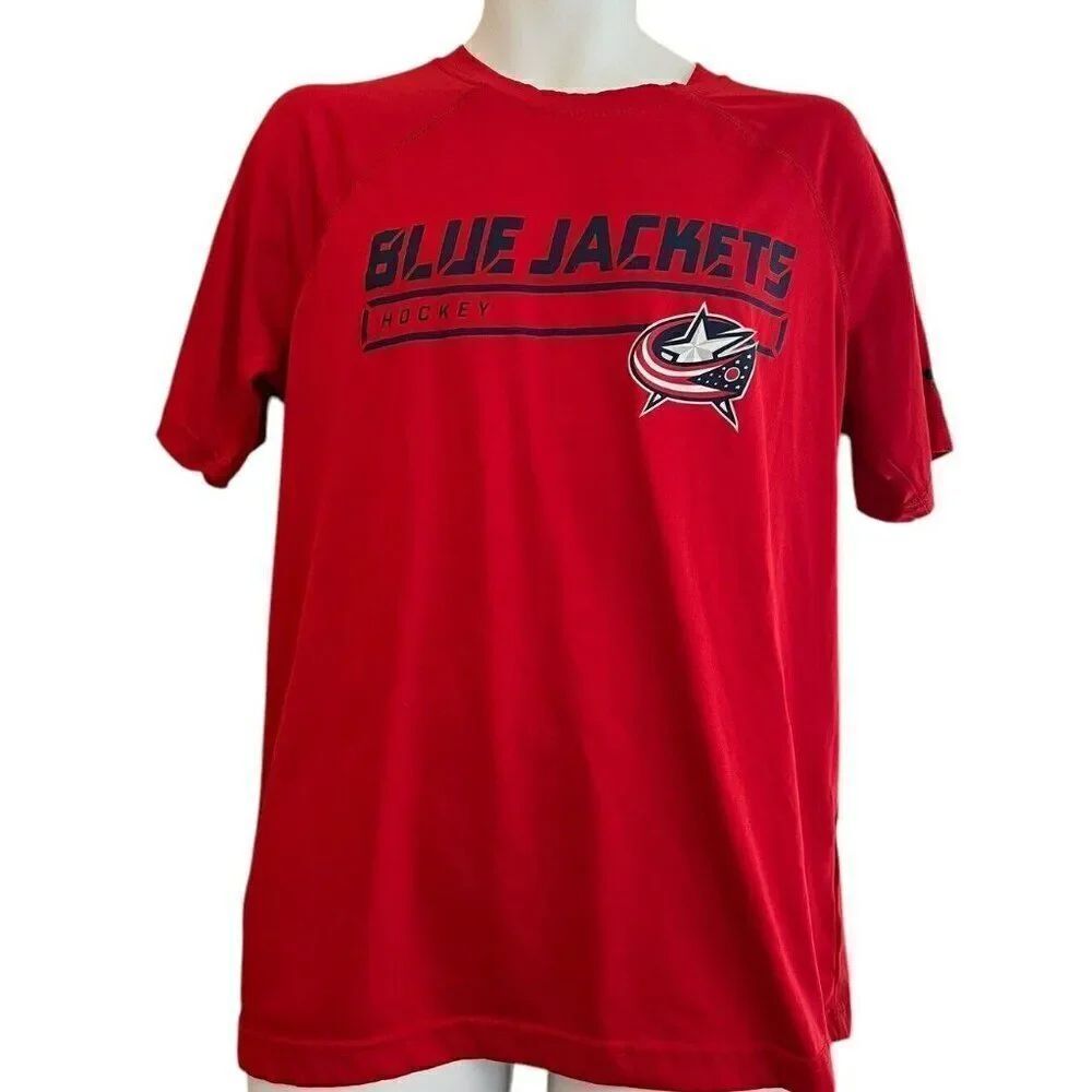 Mens Large Columbus Blue Jackets Authentic Pro Fanatics Shirt Ice Hockey NHL